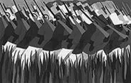 "The March," by Toussaint L'Ouverture, screenprint.