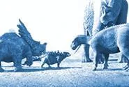 The scaly stars of Dinosaur chat it up