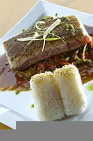 The seared yellowtail tuna and fixin's should float your boat. - WALTER NOVAK