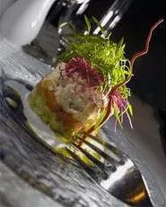 The tian-style lobster salad looks almost like stained glass. - WALTER NOVAK