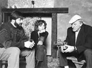 The Weir's John Kolibab (left), Meg Kelly, and Bernard Canepari get - their Irish up.