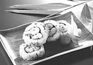 This plate of raw fish is at the center of Friday's Sushi - Party (there's music there too).