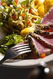 Those Notorious Noodles pair up beautifully with the seared tuna. - WALTER NOVAK