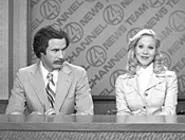 Trading hysterically rude insults beneath the newscast's credits.