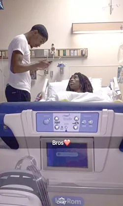 Javaughn Williams and Mike Chappman in the hospital