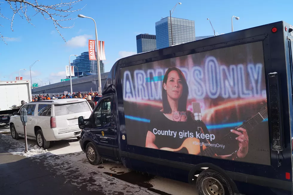 The roving billboard at the perfect season Browns parade. - PHOTO BY SAM ALLARD
