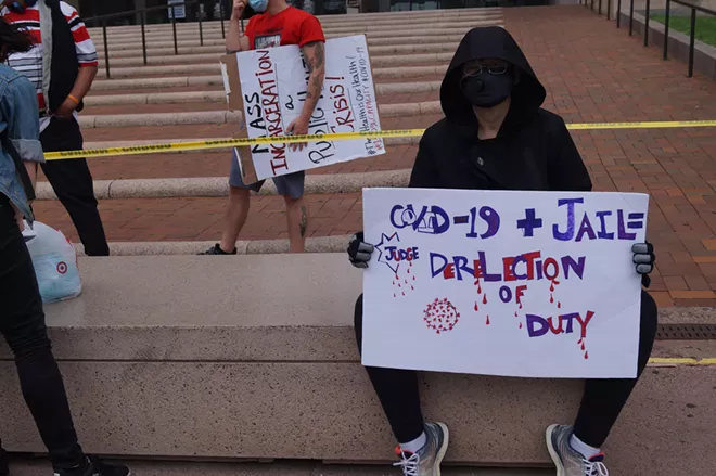Rally for Justice for Incarcerated Individuals, Cuyahoga County Justice Center, (5/29/20). - SAM ALLARD / SCENE