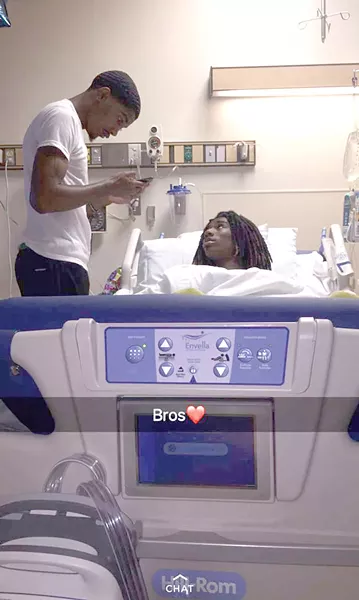 Javaughn Williams and Mike Chappman in the hospital