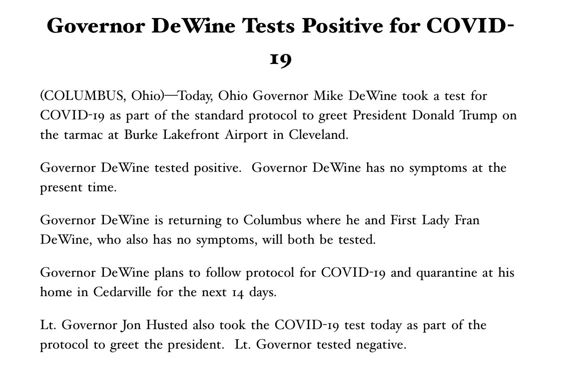 Ohio Gov Mike Dewine Tests Positive For Covid 19 Scene And Heard Scene S News Blog Ohio Gov Mike Dewine Tests Positive For Covid 19 Scene And Heard Scene S News Blog