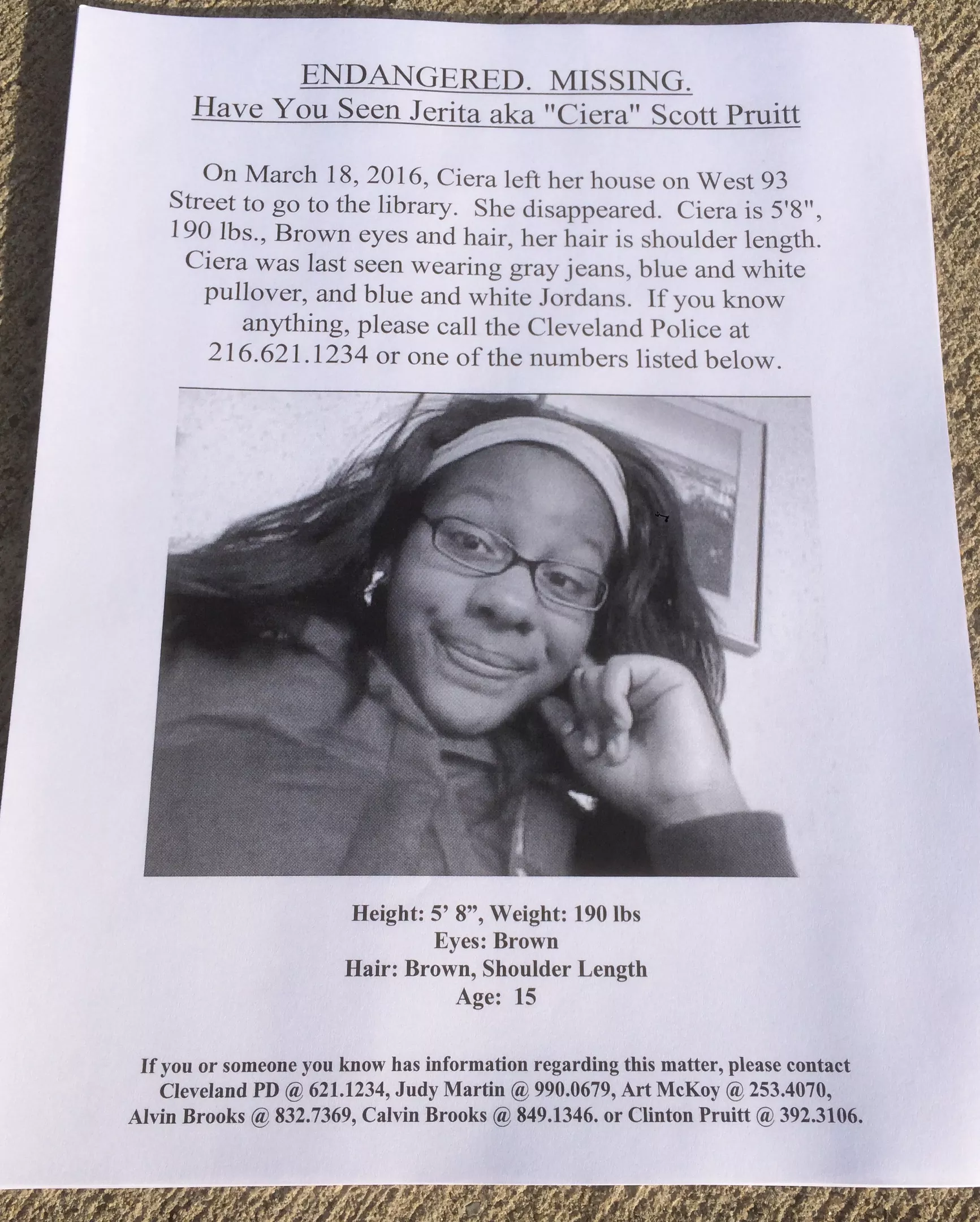 Missing Person Jerita Scott Pruitt, 15, Found in Cuyahoga