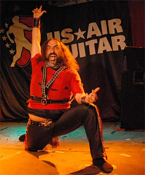 U.S. Air Guitar Championship hopeful kicks axe at the Grog Shop. - WANDA SANTOS-BRAY
