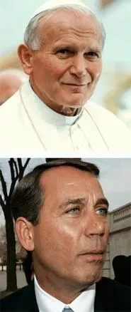 U.S. House Majority Leader John Boehner: Just like the Pope, minus the peace and compassion. - GETTY IMAGES