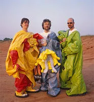 Wayne Coyne (center) and the Flaming Lips prepare for the Macy's Thanksgiving Day Parade.