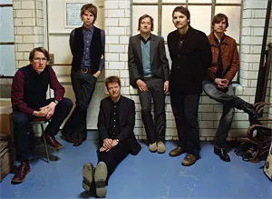 Wilco hangs in the rec center's basement before its Lakewood Civic Auditorium show.