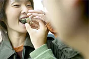 Youd be this happy eating sushi too, if you washed it down with cheap martinis.