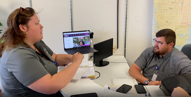 Addison Lackey (L) and Travis Atchison of St. Petersburg&rsquo;s Community Assistance and Life Liaison (CALL) program. - CITY OF ST. PETERSBURG