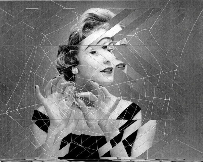 Artist Laura Collins skews vintage advertisements, offering a deeper look into the psyche of the ‘perfect’ ‘50s housewife in ‘Fracture,’ above.