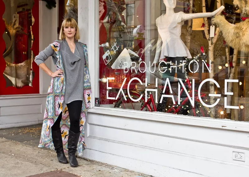 Broughton Exchange manager Abbie May Hastings oversees an inventory of locals-only designs. - JON WAITS/@JWAITS