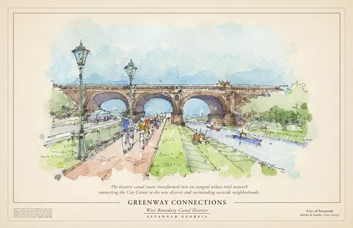 Canal greenway, artists rendering