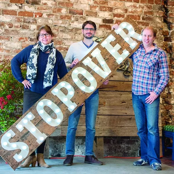Lanahan, Roubado, and Kueker are the folks holding up Stopover. - GEOFF L. JOHNSON