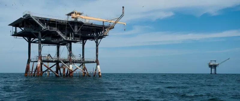 Oil rigs off the coast of Horn Island, MS show what may in store for the Georgia coast. The Obama Administration recently released a draft five-year oil and gas leasing plan, which would open the Atlantic to offshore oil exploration for the first time. - PHOTO BY CARLOS SUÁREZ COURTESY OF OCEANA
