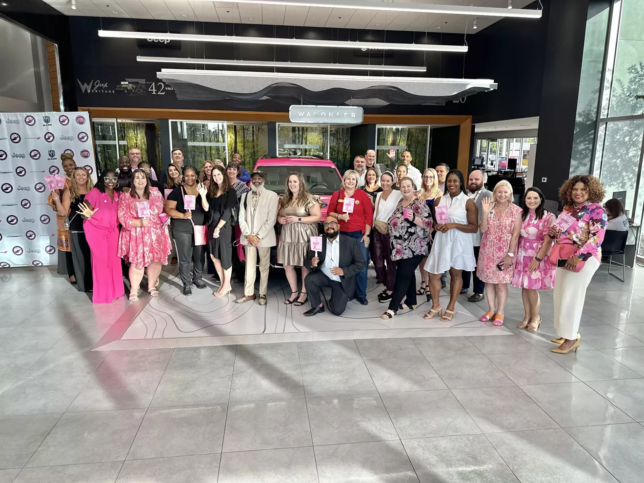 Step One Automotive Group and Community Partner St. Joseph’s Candler Telfair Mammography Fund Unveil Pink Grand Cherokee L for Drive Out Breast Cancer Campaign