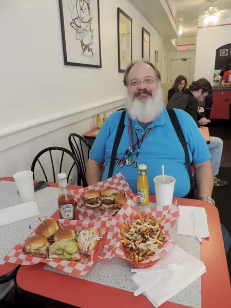 The author’s foodie buddy Falko about to dig in.