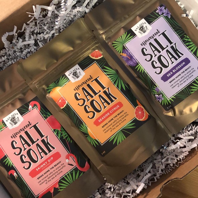 The salt soak is available in the Salacia Salts signature gift set. - COURTESY OF SALACIA SALTS