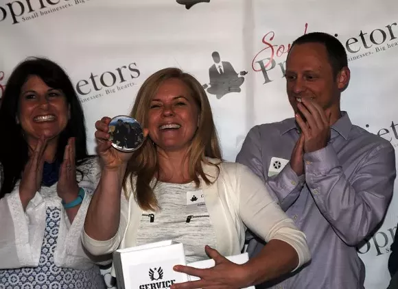 Soul Proprietor founder Debbie Brannigan (center) made the matches, aided by Marianne Ganem Poppell and last year’s winning filmmaker, Will Hammargren. - PHOTOS BY WADE MALWITZ