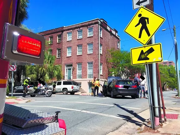 Crashes like this April 7 collision at Drayton and Taylor streets are increasingly common. Car crashes on Drayton and Whitaker streets have more than doubled since 2011, with 338 occurring last year.