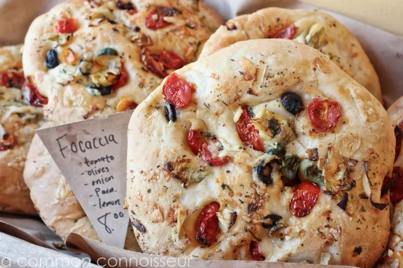 Circle bread with tomatoes: A variety of breads, including this Mediterranean Focaccia Loaf, make Sunday's lineup.