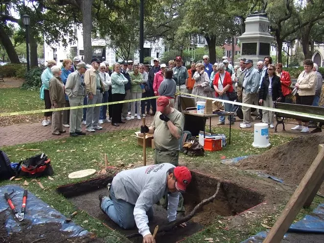 This dig in Madison Square was made possible by a National Park Service grant. It wasn't required by any local or state ordinance.