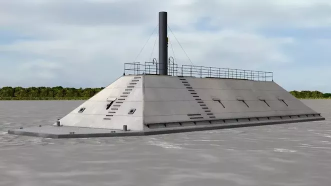 Digital rendering of what the CSS Georgia may have looked like. No confirmed historical images of the ironclad are known to exist. - MIKE HUSSEY