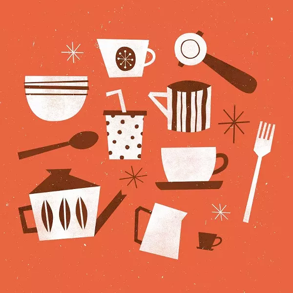 Mid-Century Coffee Square.