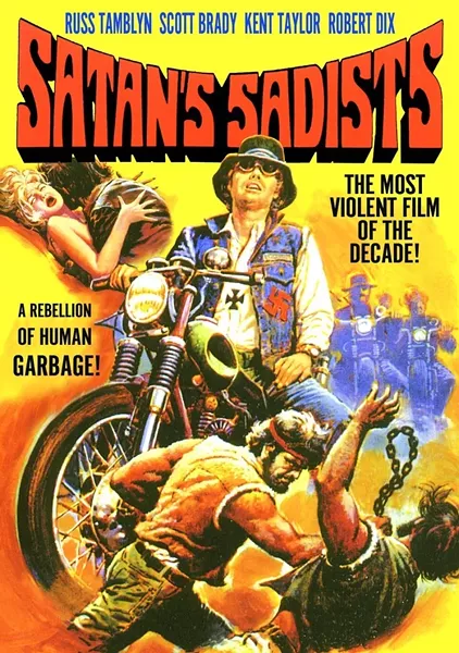 JIM REED SAYS: ‘Keith wanted to make sure the outlaw biker sub-genre was represented. I chose notoriously low-brow director Al Adamson’s 1969 cult classic SATAN’S SADISTS, because it’s one of the most brutal and over-the-top biker films I am aware of. Keith had seen it before as well, and agreed.’