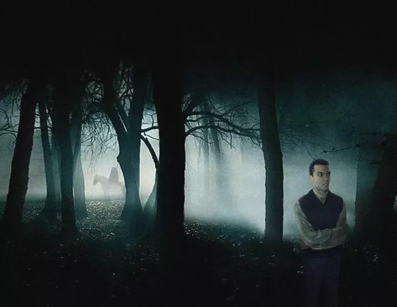 Kevin Santana, who plays Ichabod Crane, surveys his eerie new home of Sleepy Hollow.