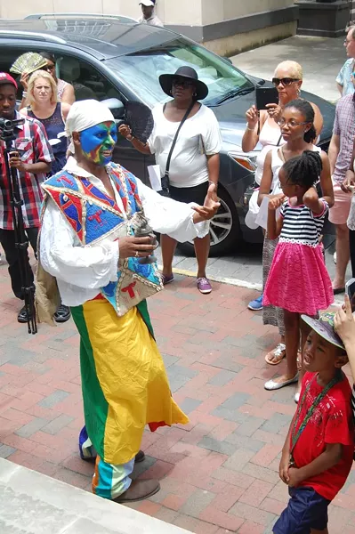 Jamal Touré calls on the ancestors at the opening ceremony of the Telfair Museums’ Juneteenth Festival, now in its tenth year of celebrating freedom from slavery.