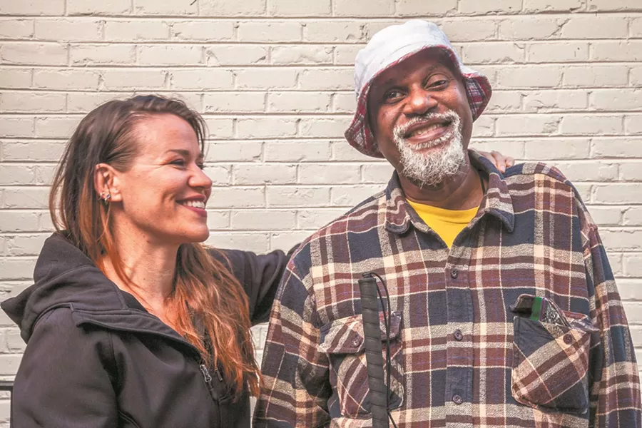 Art facilitator Autumn Gary (l.) helped Dale Walker tap into his artistic side through classes at the Savannah Center for Blind and Low Vision. - PHOTO BY JON WAITS