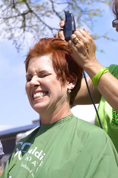 Art teacher Morgan Webb is a repeat shavee.