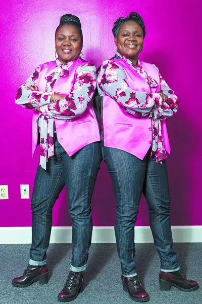Identical twins Sylvia and Cynthia Whitfield are both breast cancer survivors; Cynthia has been confirmed to have the BRCA gene using the genetic testing research made possible by fundraisers like the Race for the Cure. - PHOTO COURTESY OF SUSAN G. KOMEN OF COASTAL GEORGIA