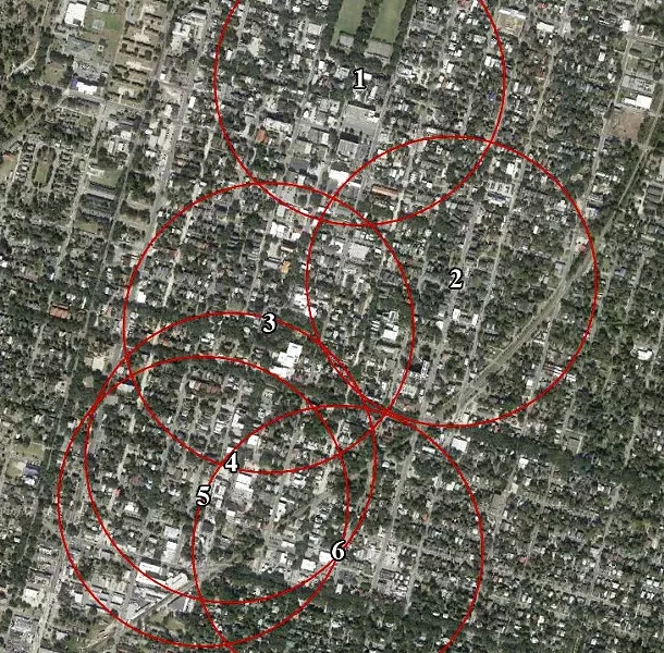 Present and potential third places in the area south of Forsyth Park, within quarter mile walk: 1) Sentient Bean and American Legion. 2) Blowin’ Smoke. 3) Foxy Loxy Cafe and Gallery. 4) The Wormhole. 5) Two Tides Brewing Company, pending text amendment to zoning code. 6) The Lone Wolf Lounge, pending ZBA approval.