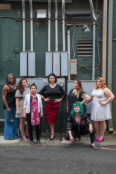 Niema Ross, Lauren Schwan, JinHi Soucy Rand, Erin Muller, Kaya Fisher, and Katelynn Moore are all a part of Vagina Monologues’ 11-member cast. - JON WAITS | @JWAITSPHOTO