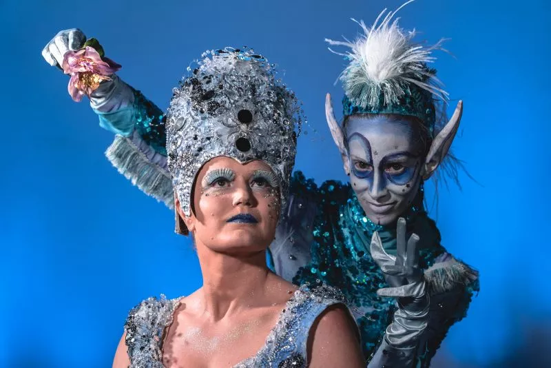 Titania and Puck -- From Left, April S. Hayes, Casey Bessette - PHOTOS BY ARDSLEY PARK PRODUCTIONS