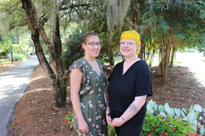 Feminists United co-leaders Nora Cook and Ellie Weathers.