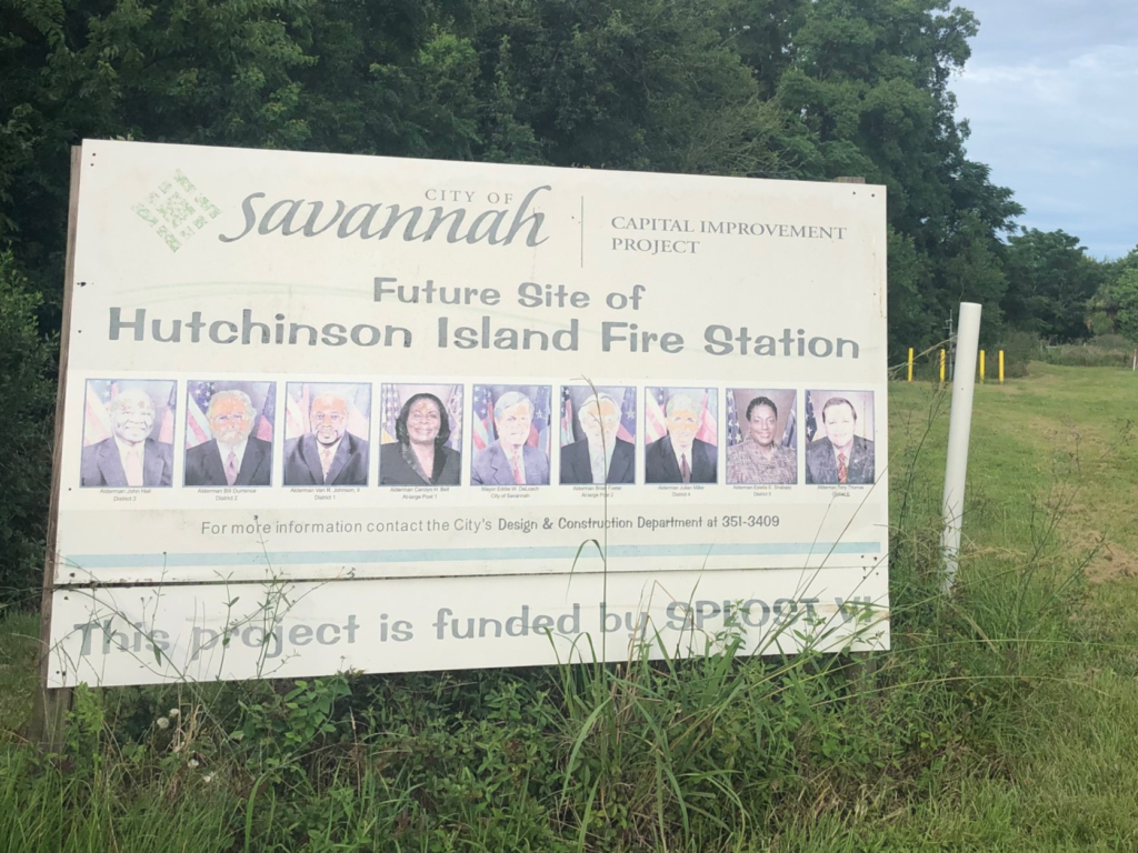 This sign at 80 Grand Prize of America Ave. touted the "Future site" of the Hutchinson Island Fire Station for years before the property was transferred back to the developer in January.