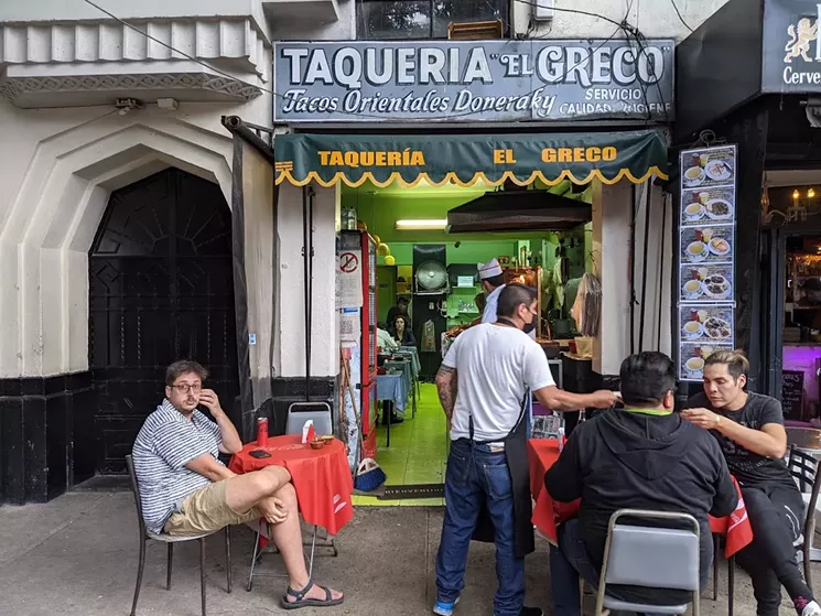 One of our critic's favorite taco spots in Mexico City sells tacos with a Middle Eastern influence. - BRIAN REINHART