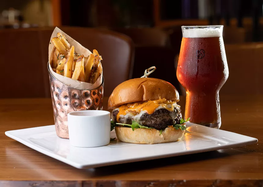 The Wagyu burger topped with a chili sauce - ALISON MCLEAN