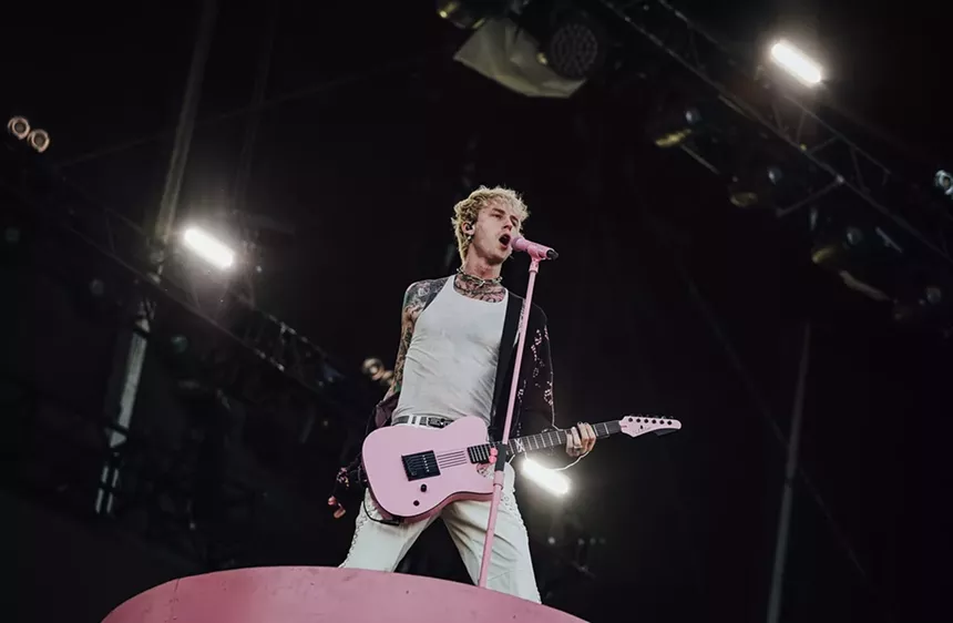Machine Gun Kelly left Megan at home and rocked the scene at ACL. - RACHEL PARKER