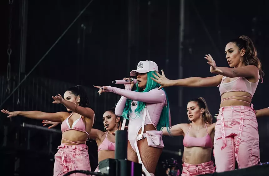 Karol G with dancers at Austin City Limits. - RACHEL PARKER