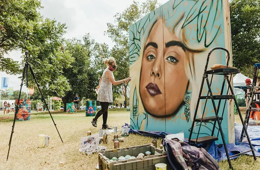 A tribute to Queen Billie Eilish at the Austin City Limits Festival. - RACHEL PARKER